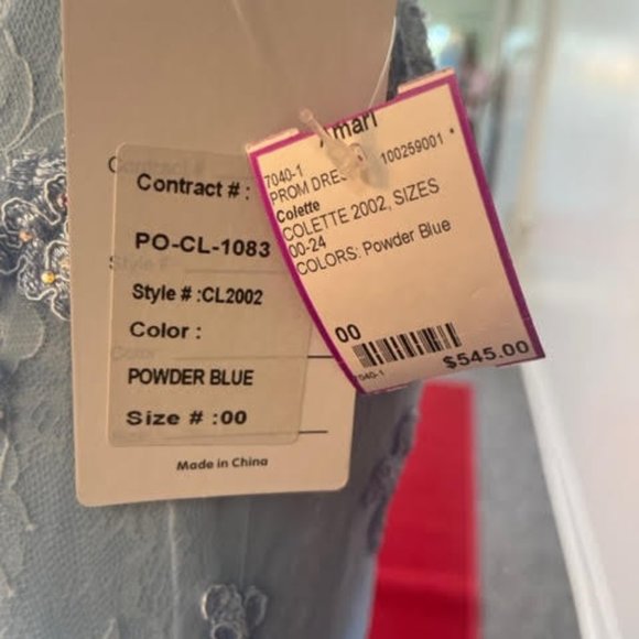 Colette Prom Dress 2002 Size 00 Powder Blue NWT - Picture 4 of 4